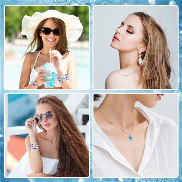 Glass Beads for Jewelry Making -800PCS Blue Crystal Beads - Picture 6 of 7